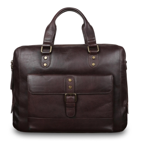 Деловая кожаная сумка коричневого цвета Ashwood Leather 1334 Brown